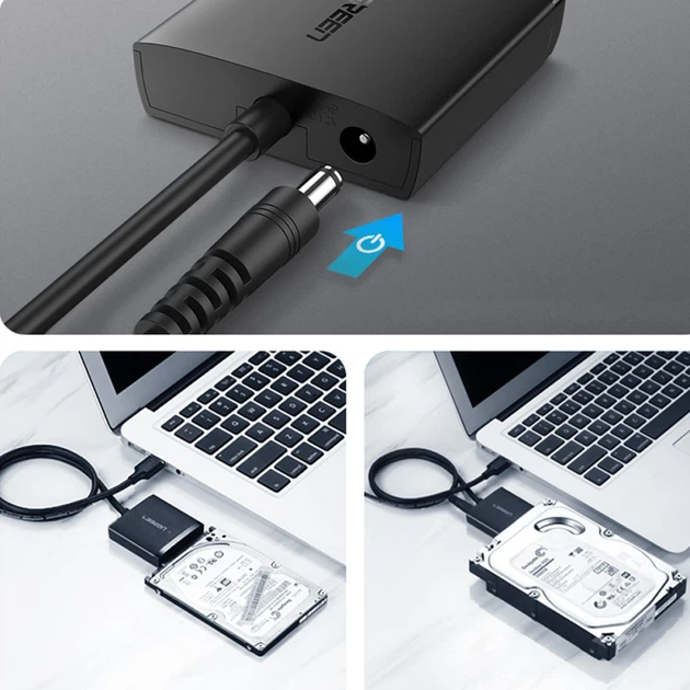 Адаптер Ugreen USB-A for SSD/HHD 2.5"/3.5" up to 12TB Black (6957303865611) - зображення 7