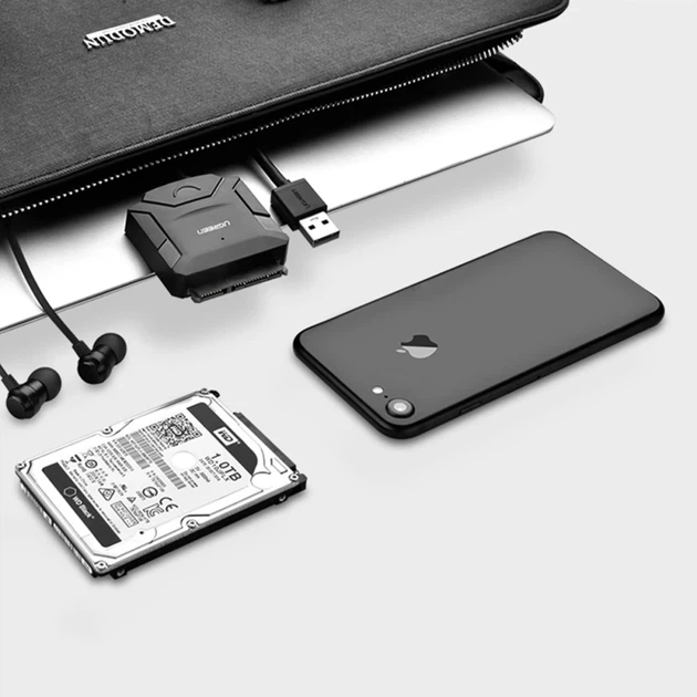 Адаптер Ugreen USB-A for SSD/HHD 2.5"/3.5" up to 4TB Black (6957303826117) - зображення 6