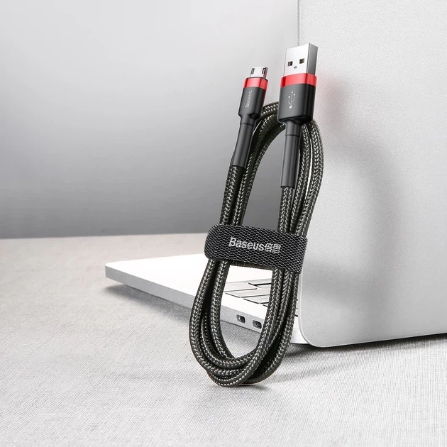 Кабель Baseus Cafule USB-A to Micro-USB 3m Black/Red (CAMKLF-H91) - изображение 8
