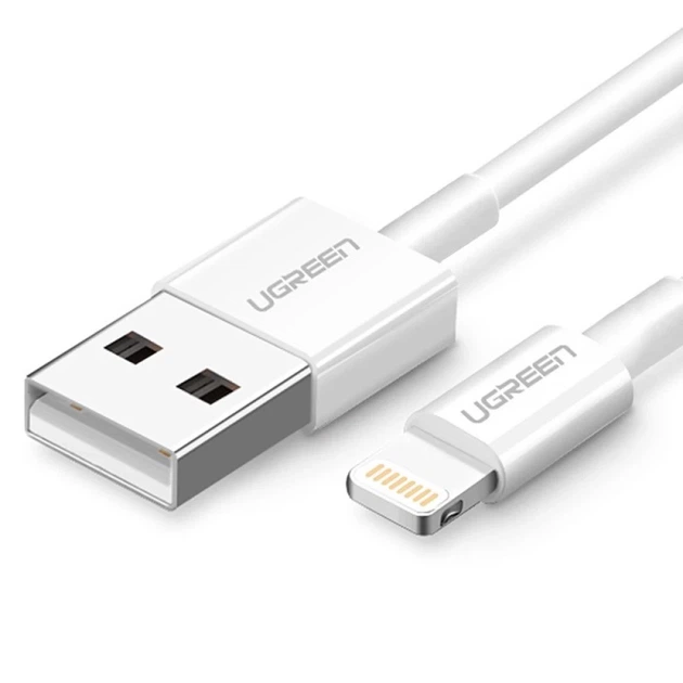 Кабель Ugreen USB-A to Lightning 2.4A 1m White (UGR272WHT) - зображення 2