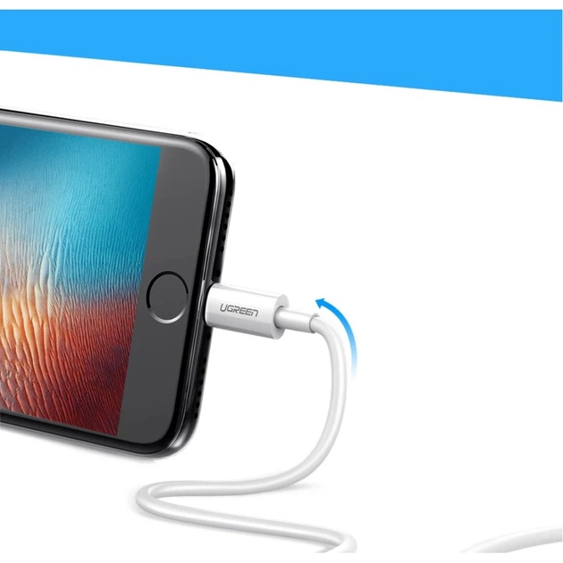 Кабель Ugreen USB-A to Lightning 2.4A 1m White (UGR272WHT) - зображення 4