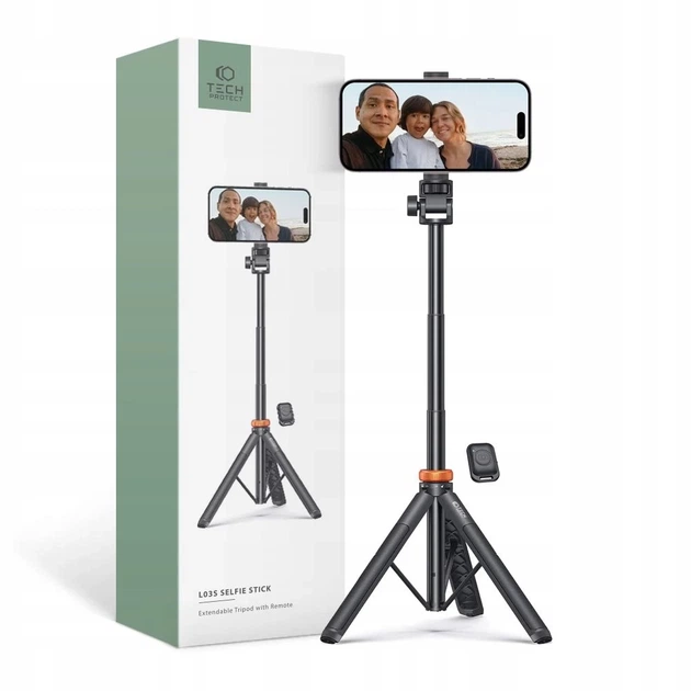 Универсальный штатив Tech-Protect L03S Wireless Selfie Stick Tripod Black (9490713934463) - Фото 2 Универсальный штатив Tech-Protect L03S Wireless Selfie Stick Tripod Black (9490713934463) - изображение 2
