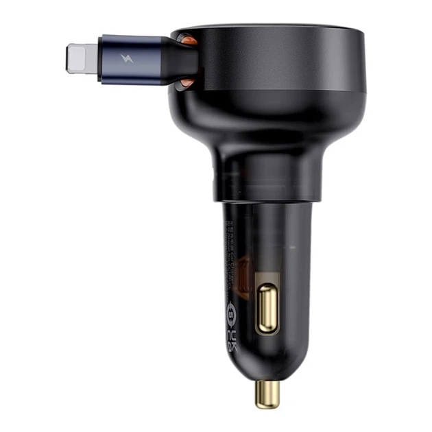 Автомобильное зарядное устройство Baseus Enjoyment Pro USB-C with Lightning Cable 60W Black (C00057803111-00) - изображение 4