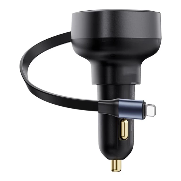 Автомобильное зарядное устройство Baseus Enjoyment Pro USB-C with Lightning Cable 60W Black (C00057803111-00) - изображение 5