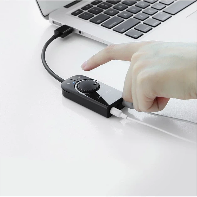 Адаптер Ugreen USB-A to 3.5mm Mini Jack with Volume Control 15cm Black (UGR084BLK) - Фото 3 Адаптер Ugreen USB-A to 3.5mm Mini Jack with Volume Control 15cm Black (UGR084BLK) - изображение 3