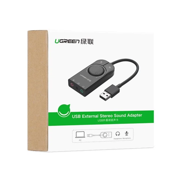 Адаптер Ugreen USB-A to 3.5mm Mini Jack with Volume Control 15cm Black (UGR084BLK) - Фото 12 Адаптер Ugreen USB-A to 3.5mm Mini Jack with Volume Control 15cm Black (UGR084BLK) - изображение 12