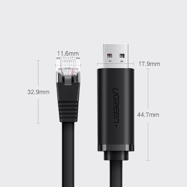 Кабель Ugreen USB-A to Ethernet RJ45 1.5m Black (UGR597BLK) - изображение 10