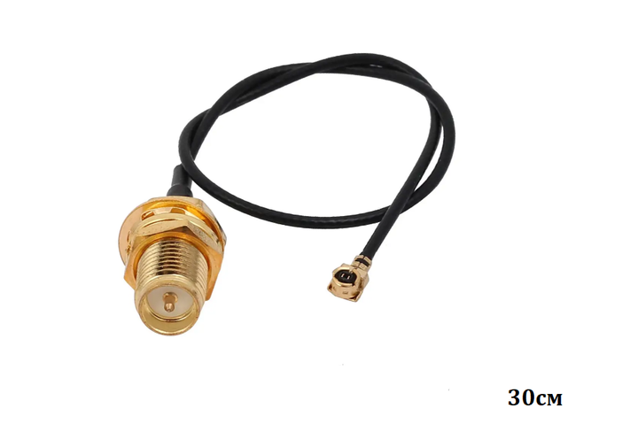 Перехідник антенний кабель IPEX uFL - SMA Female 30см перехід пігтейл для 4G 3G модемів, WiFi роутер - изображение 2