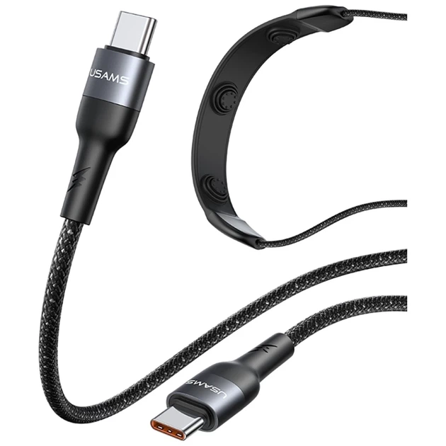Kabel Usams USB‑C to USB‑C 100W 1.4 m Black with Massager (6958444995250) - obraz 3