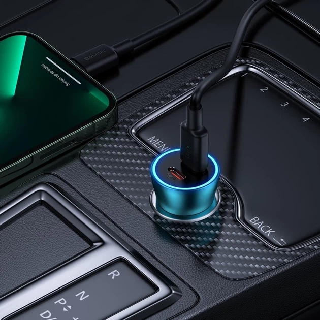 Автомобільний зарядний пристрій Baseus Golden Contactor Pro 40W 2xUSB-C Blue (CGJP000003) - зображення 10