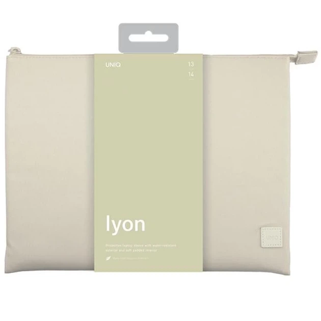 Чехол-конверт UNIQ Lyon Sleeve Waterproof RPET 14" Seasalt Light Beige (UNIQ-LYON(14)-LIGHTBEIGE) - изображение 3