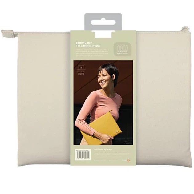 Чехол-конверт UNIQ Lyon Sleeve Waterproof RPET 14" Seasalt Light Beige (UNIQ-LYON(14)-LIGHTBEIGE) - изображение 4