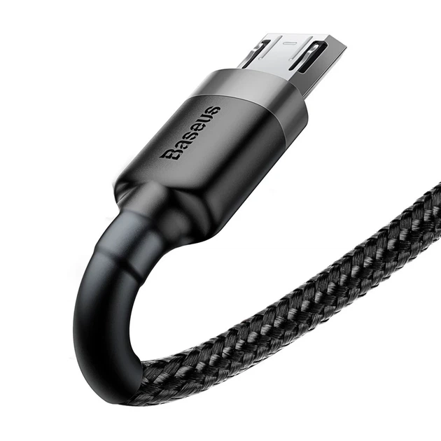 Кабель Baseus Cafule USB-A to Micro-USB 3m Black/Grey (CAMKLF-HG1) - изображение 4
