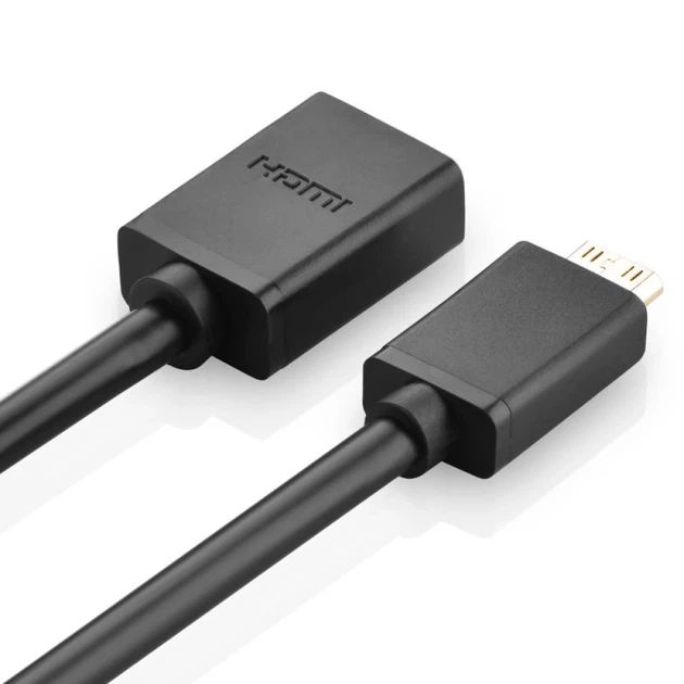 Адаптер Ugreen HDMI to Mini HDMI 4K 60Hz Ethernet HEC ARC 22cm Black (6957303821372) - Фото 3 Адаптер Ugreen HDMI to Mini HDMI 4K 60Hz Ethernet HEC ARC 22cm Black (6957303821372) - зображення 3