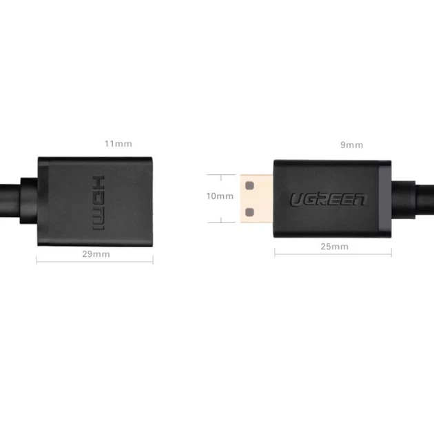 Адаптер Ugreen HDMI to Mini HDMI 4K 60Hz Ethernet HEC ARC 22cm Black (6957303821372) - Фото 5 Адаптер Ugreen HDMI to Mini HDMI 4K 60Hz Ethernet HEC ARC 22cm Black (6957303821372) - зображення 5