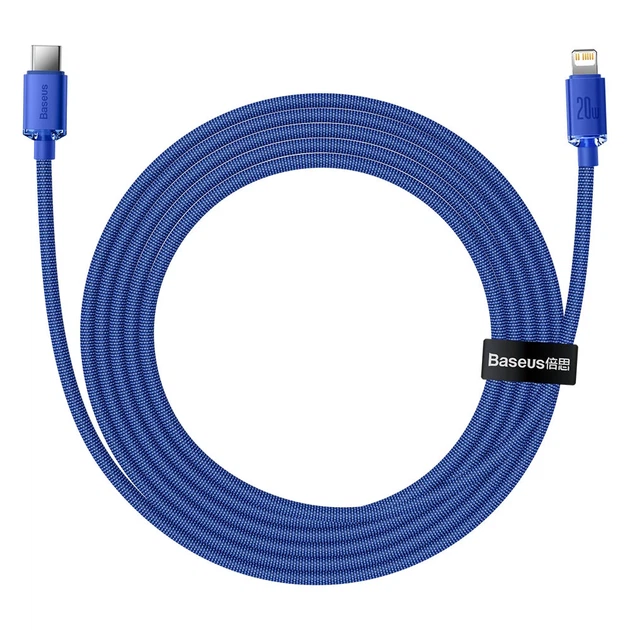 Кабель Baseus Crystal Shine USB-C to Lightning 2m Blue (CAJY000303) - изображение 4