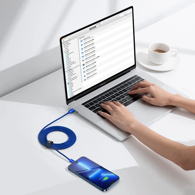 Кабель Baseus Crystal Shine USB-C to Lightning 2m Blue (CAJY000303) - изображение 9