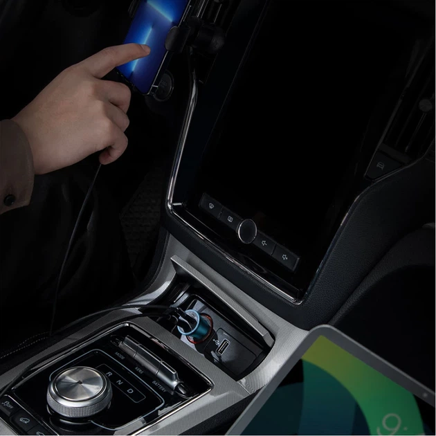 Автомобильное зарядное устройство Baseus Golden Contactor Max Dual Fast Charger Car Charger USB + USB Type-C Blue (CGJM000103) - изображение 14
