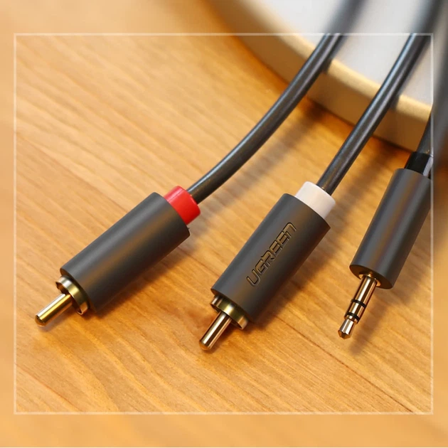 Кабель Ugreen Mini Jack 3.5mm to 2x RCA 1.5m Black (6957303815111) - Фото 9 Кабель Ugreen Mini Jack 3.5mm to 2x RCA 1.5m Black (6957303815111) - зображення 9