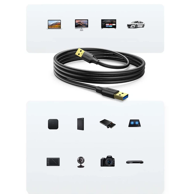 Кабель Ugreen USB-A Cable 3m Black (UGR1324BLK) - зображення 7