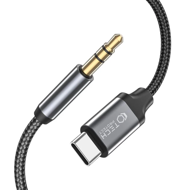 Кабель Tech-Protect Ultraboost USB-C to AUX Mini Jack 3.5mm 1m Black (9490713929070) - Фото 2 Кабель Tech-Protect Ultraboost USB-C to AUX Mini Jack 3.5mm 1m Black (9490713929070) - изображение 2