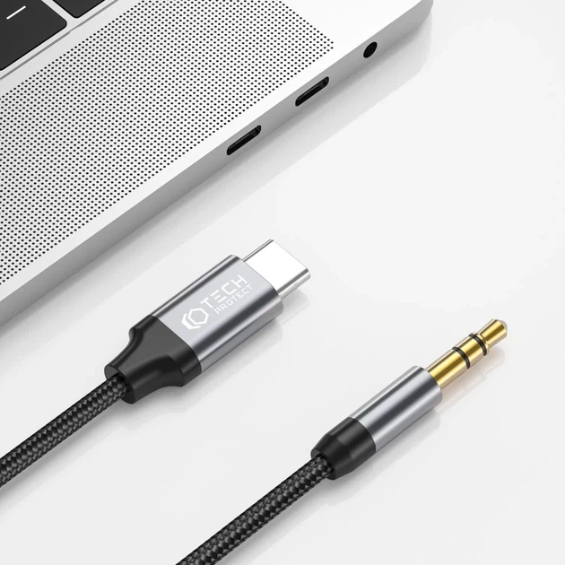 Кабель Tech-Protect Ultraboost USB-C to AUX Mini Jack 3.5mm 1m Black (9490713929070) - Фото 3 Кабель Tech-Protect Ultraboost USB-C to AUX Mini Jack 3.5mm 1m Black (9490713929070) - изображение 3