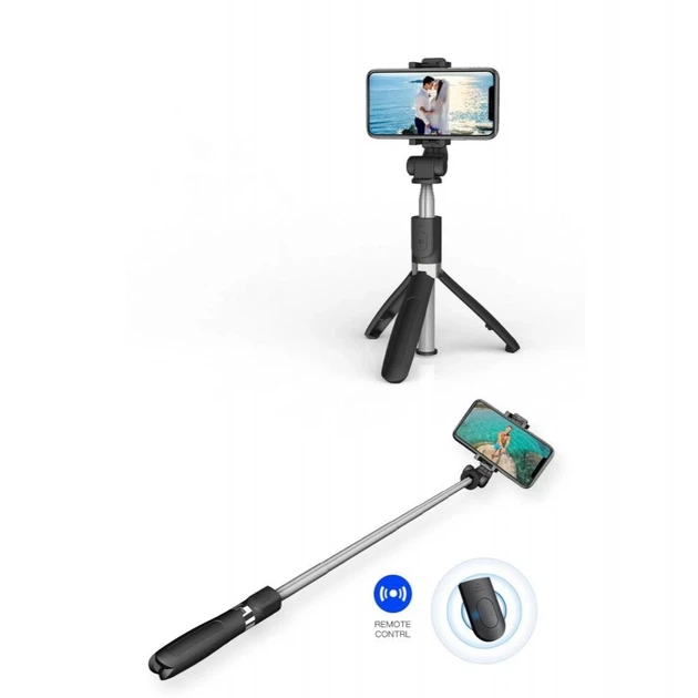 Универсальный штатив Tech-Protect L01S Wireless Selfie Stick Tripod Black (795787711484) - Фото 6 Универсальный штатив Tech-Protect L01S Wireless Selfie Stick Tripod Black (795787711484) - изображение 6