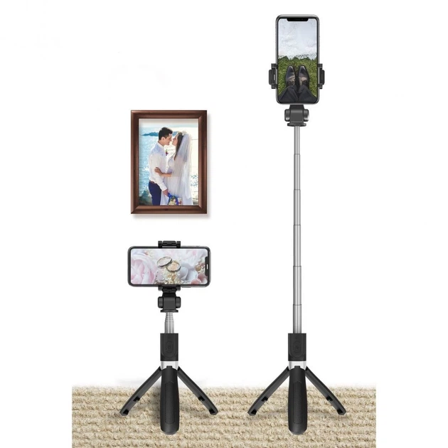 Универсальный штатив Tech-Protect L01S Wireless Selfie Stick Tripod Black (795787711484) - Фото 7 Универсальный штатив Tech-Protect L01S Wireless Selfie Stick Tripod Black (795787711484) - изображение 7