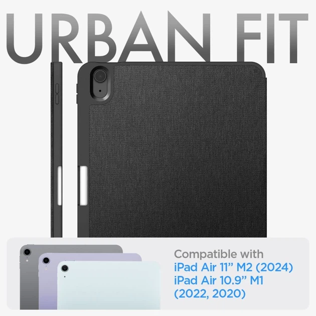 Чехол Spigen Urban Fit для iPad Air 11 7 | 6 (2025-2024) / Air 10.9 5 | 4 (2022-2020) Black (ACS07754) - изображение 12