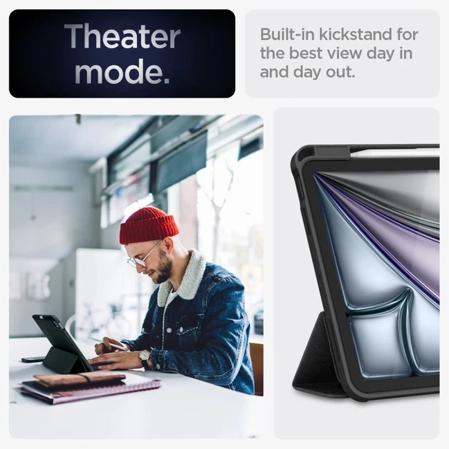 Чехол Spigen Urban Fit для iPad Air 11 7 | 6 (2025-2024) / Air 10.9 5 | 4 (2022-2020) Black (ACS07754) - изображение 14