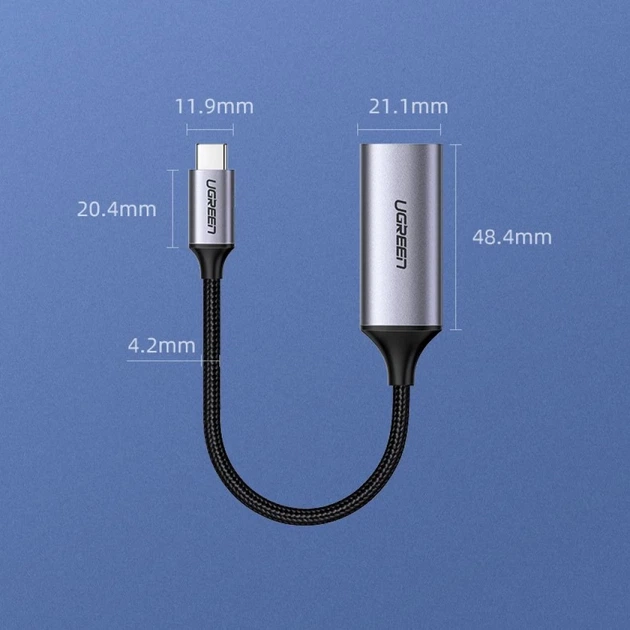 Адаптер Ugreen USB Type-C to HDMI 2.0 Adapter 4K 60 Hz Thunderbolt 3 for MacBook/PC Gray (UGR330GRY) - зображення 12