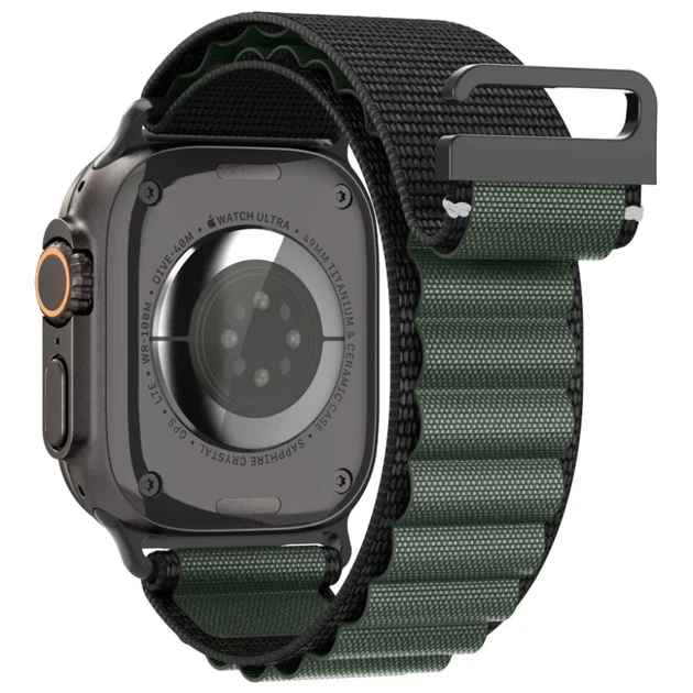 Remień Spigen WBF1 do Apple Watch 49 46 45 44 mm Black Green (8800283313574) - Zdjęcie 2 Remień Spigen WBF1 do Apple Watch 49 46 45 44 mm Black Green (8800283313574) - obraz 2