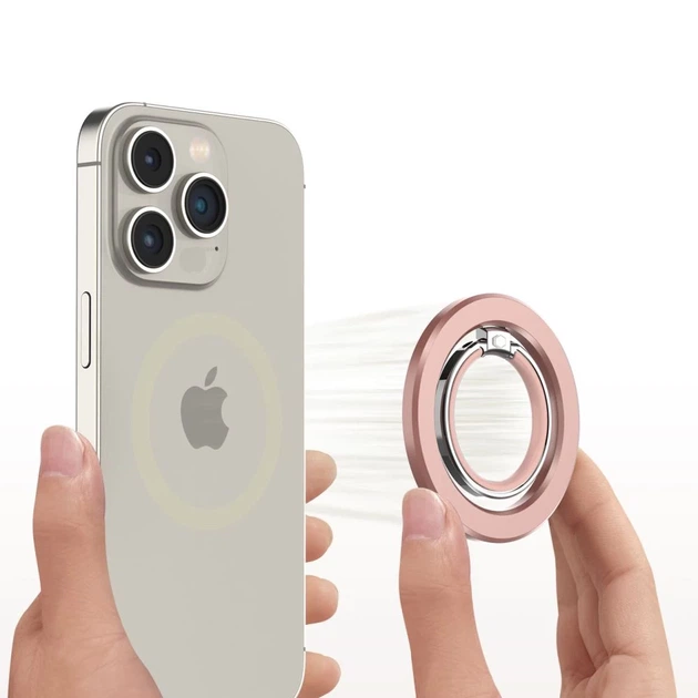 Кольцо-держатель Tech-Protect MMR300 Phone Ring Rose Gold with MagSafe (5906302308781) - изображение 3