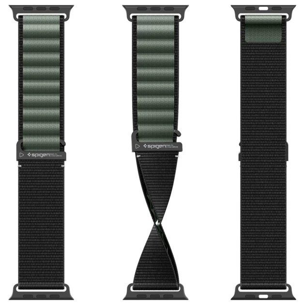 Remień Spigen WBF1 do Apple Watch 49 46 45 44 mm Black Green (8800283313574) - Zdjęcie 8 Remień Spigen WBF1 do Apple Watch 49 46 45 44 mm Black Green (8800283313574) - obraz 8
