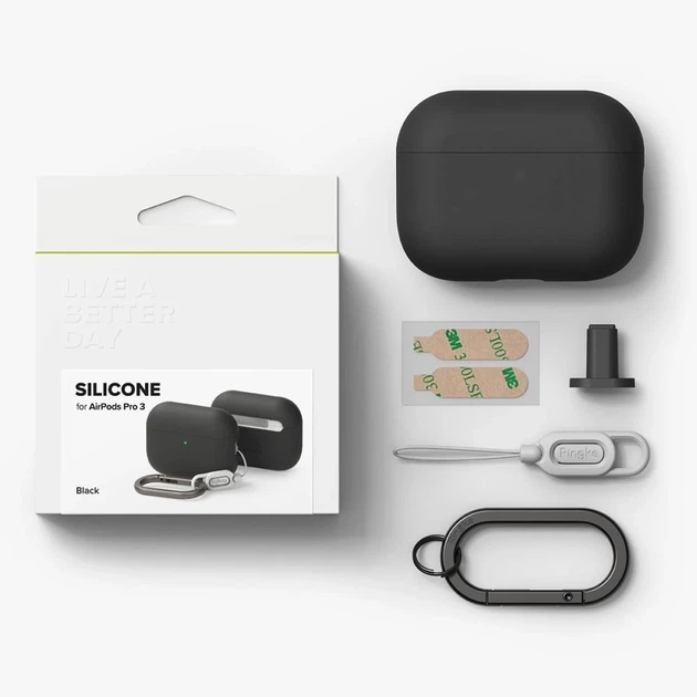 Чохол для навушників Ringke Silicone для AirPods Pro 3 Black (8800293859406) - зображення 6