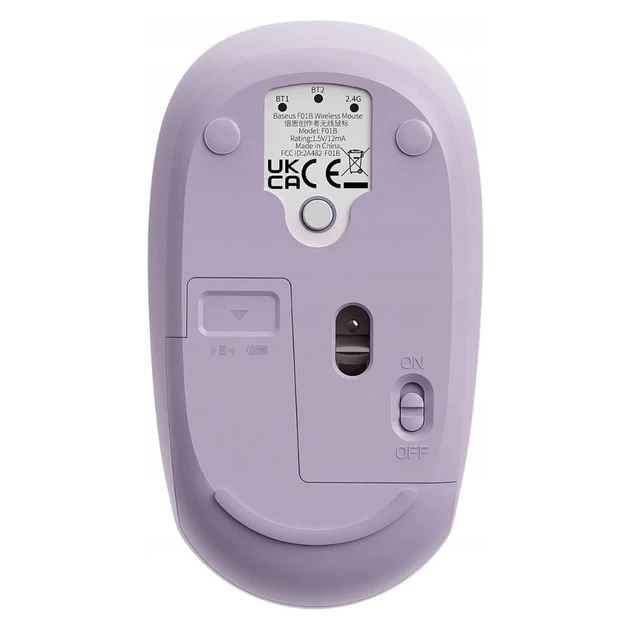 Бездротова миша Baseus F01B Tri-Mode Purple (B01055503513-00) - Фото 7 Бездротова миша Baseus F01B Tri-Mode Purple (B01055503513-00) - зображення 7