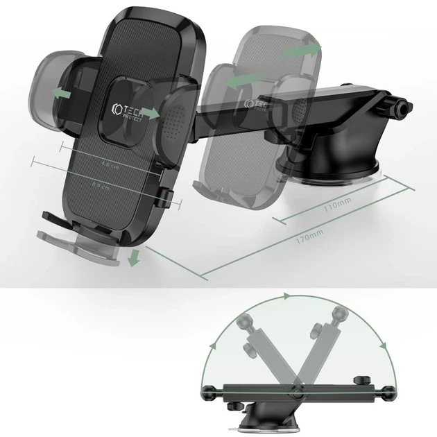 Автодержатель Tech-Protect V3 Universal Windshield Dashboard Car Mount Black (9589046926778) - изображение 4