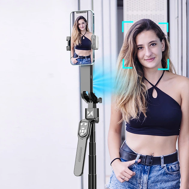Універсальний штатив Wozinsky Selfie Stick with Tripod Function with AI Auto Face Tracking Black (WST-360YS) - Фото 3 Універсальний штатив Wozinsky Selfie Stick with Tripod Function with AI Auto Face Tracking Black (WST-360YS) - зображення 3