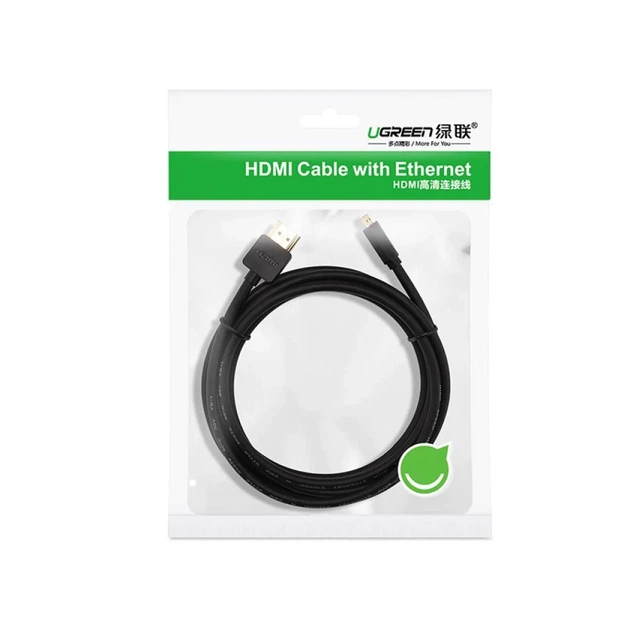 Кабель Ugreen HDMI to micro HDMI 19pin 2.0v 4K 60Hz 30AWG 1.5m Black (UGR568) - Фото 14 Кабель Ugreen HDMI to micro HDMI 19pin 2.0v 4K 60Hz 30AWG 1.5m Black (UGR568) - зображення 14