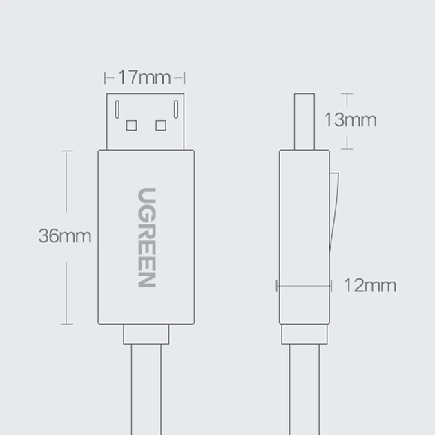 Кабель Ugreen DisplayPort to DisplayPort 3m Black (6957303812127) - изображение 8