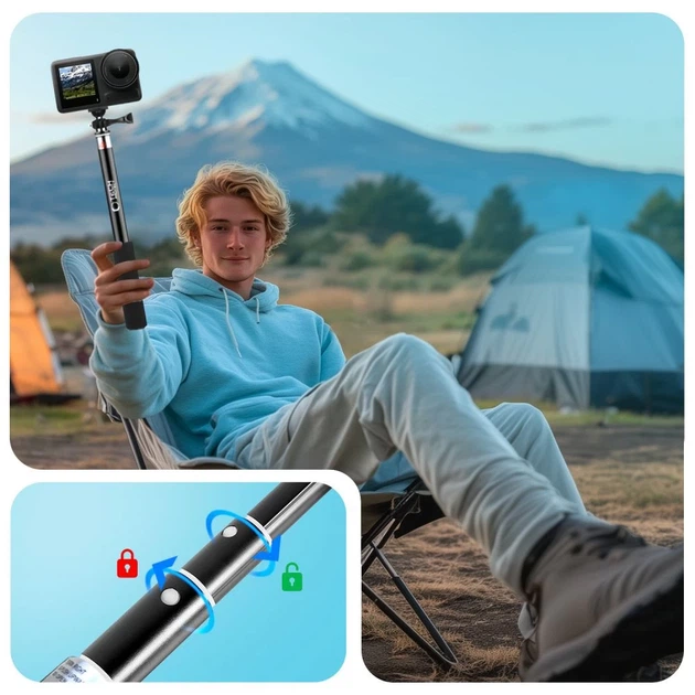 Монопод Tech-Protect GA100 Monopad & Selfie Stick для GoPro | DJI Black (5906302371747) - зображення 3