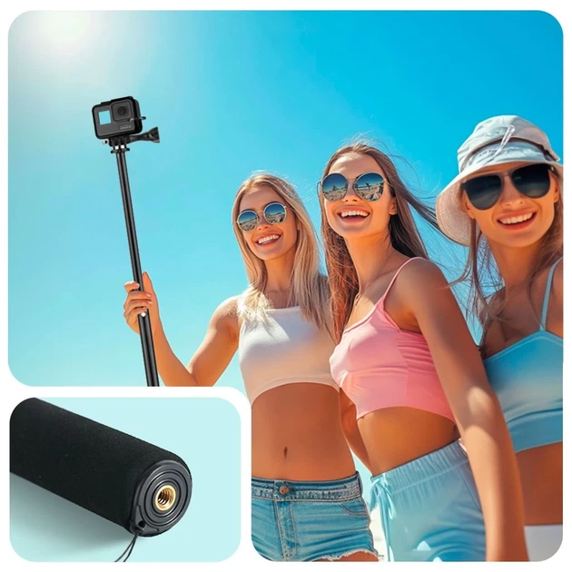Монопод Tech-Protect GA100 Monopad & Selfie Stick для GoPro | DJI Black (5906302371747) - зображення 4