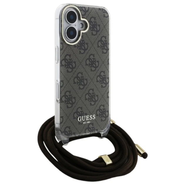 Чохол Guess Crossbody Cord 4G Print для iPhone 16 Brown (GUHCP16SHC4SEW) - зображення 3
