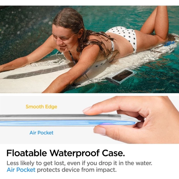 Водонепроникний чохол Spigen A610 Universal Waterproof Float 8.2" Crystal Clear (AMP04530) - Фото 9 Водонепроникний чохол Spigen A610 Universal Waterproof Float 8.2" Crystal Clear (AMP04530) - зображення 9