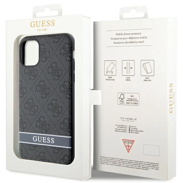 Чохол Guess 4G Stripe для iPhone 11 | XR Grey (GUHCN61P4SNK) - зображення 8