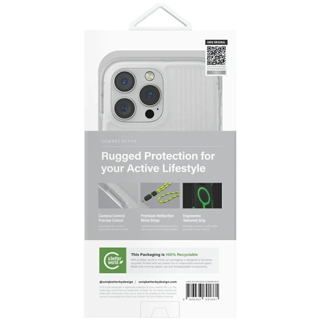 Чохол UNIQ Combat Active для iPhone 16 Pro Max Lume White with MagSafe (UNIQ-IP6.9P(2024)-COMAMLWHT) - зображення 6