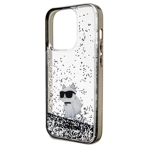 Чохол Karl Lagerfeld Liquid Glitter Choupette для iPhone 14 Pro Transparent (KLHCP14LLKCNSK) - зображення 6