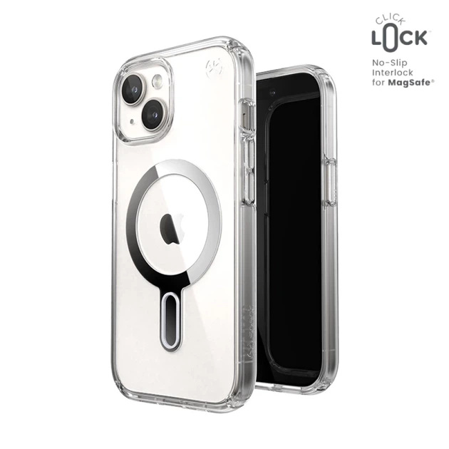 Чехол Speck Presidio Perfect-Clear ClickLock для iPhone 15 | 14 | 13 Clear Chrome with MagSafe (150441-3199) - Фото 1 Чехол Speck Presidio Perfect-Clear ClickLock для iPhone 15 | 14 | 13 Clear Chrome with MagSafe (150441-3199) - изображение 1