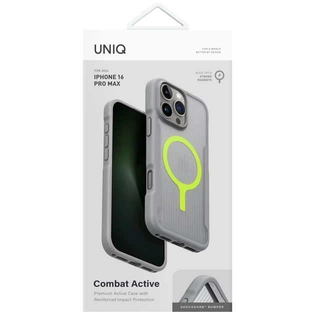 Чохол UNIQ Combat Active для iPhone 16 Pro Max Gray with MagSafe (UNIQ-IP6.9P(2024)-COMAMSGRY) - зображення 5