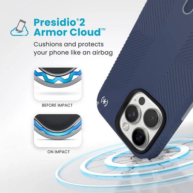 Чехол Speck Presidio2 Grip ClickLock для iPhone 16 Pro Max Coastal Blue Dust Grey with MagSafe (150725-3206) - изображение 4